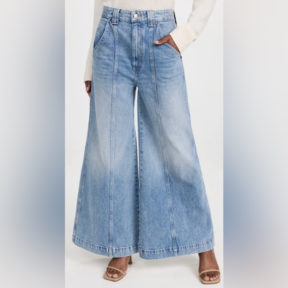 KHAITE Jackie Jeans Wide Leg Bryce Blue Size 32 - Picture 3 of 11